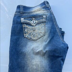 Angels Women's Blue Embellished Jeans